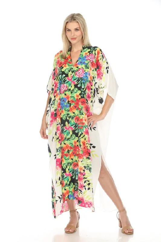 Women's maxi dress max pop -Johnny Was Dani Swim Cover-Up Maxi Kaftan Dress CSW7822BM Boho Chic