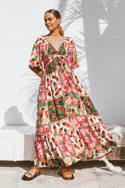 Women's maxi dress fam flair -Calista Maxi Dress - Rosella