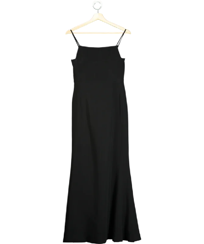 Women's maxi dress gather glow -Karen Millen Black Sleeveless Maxi Dress UK 6