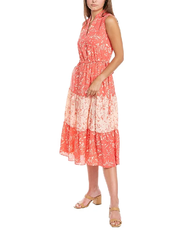 ladies-midi-dress-romantic-ripple-Anne Klein Tiered Midi Dress