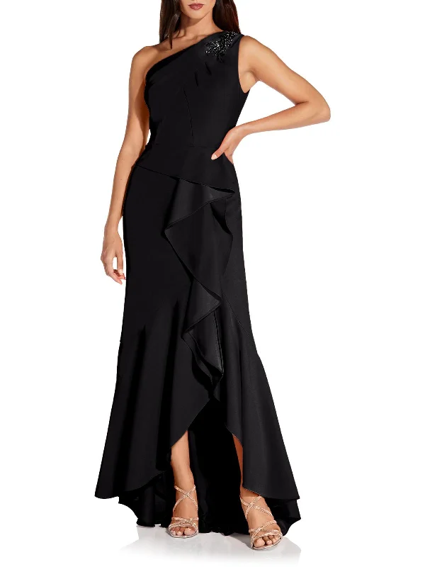 Women's maxi dress pure chic -Womens Ruffled Maxi Evening Dress