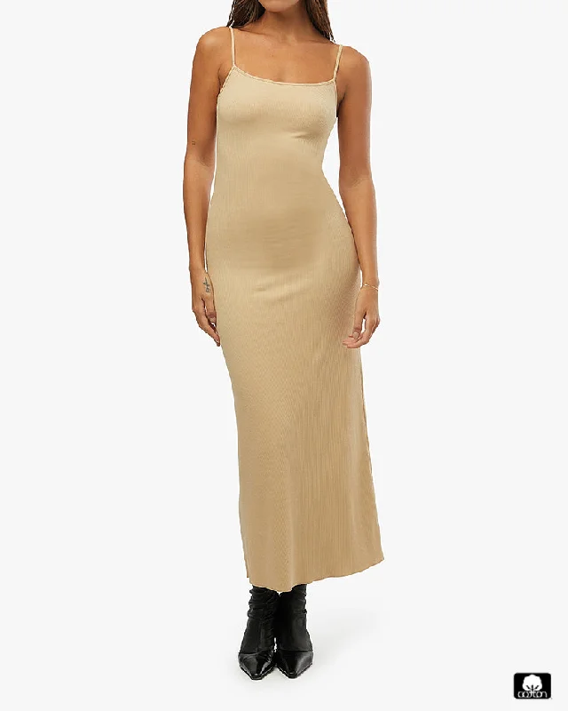 Women's maxi dress bare glow -Ribbed Maxi Dress