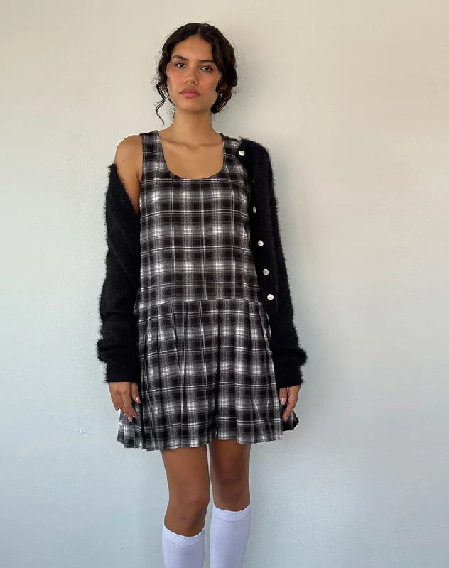 Women's mini dress ice pop -Namaya Mini Dress in Black White Check