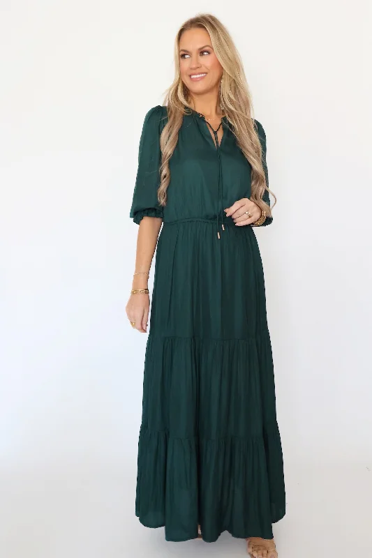 Women's maxi dress open pop -Rory Maxi Dress- Astro Green (FINIAL SALE)