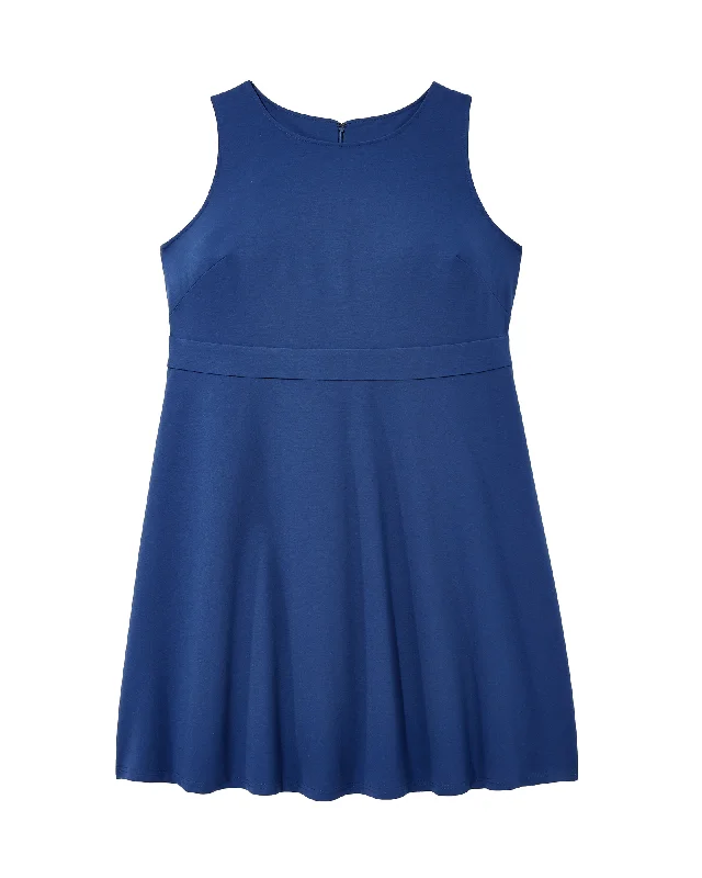 ladies-flared-dress-office-orchid-Lexington Sleeveless Fit and Flare Dress | Royal Blue