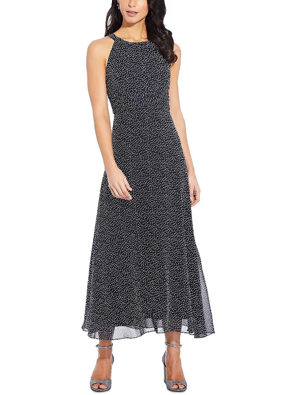 Women's maxi dress gap pop -Petites Womens Chiffon Polka Dot Maxi Dress