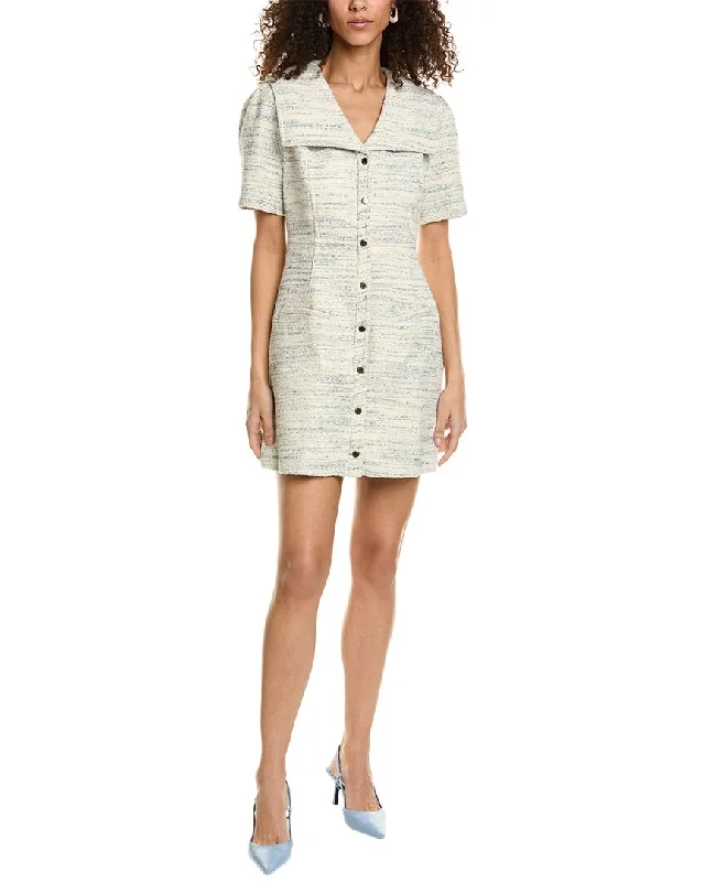 Women's shirt dress hemp glow -Sandro Tweed Shirtdress