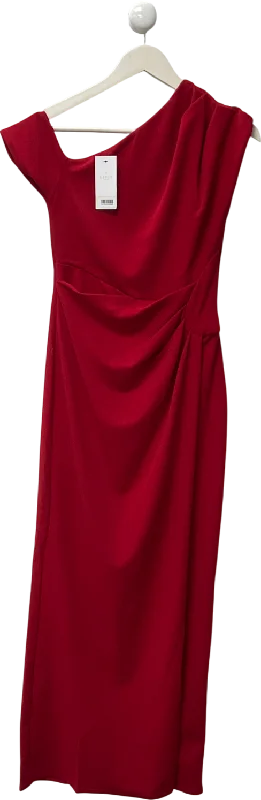 ladies-flared-dress-value-vision-lipsy london Lipsy Red Off Shoulder Fit And Flare Asymmetrical Midi Dress UK 6