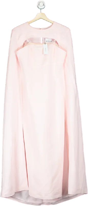 Women's maxi dress flare flair -Karen Millen Blush Fluid Tailored Caped Maxi Dress UK 8