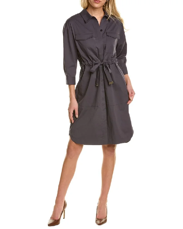 Women's shirt dress gleam glow -Peserico Tie Waist Shirtdress