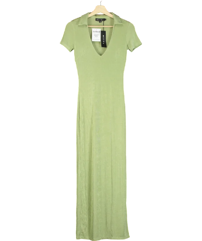 Women's maxi dress light glow -Motelrocks Green Savita Maxi Dress UK S