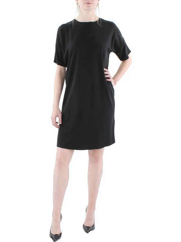 Women's shirt dress art flair -Womens Boxy Above Knee T-Shirt Dress