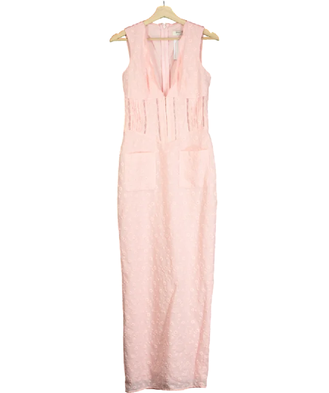 Women's maxi dress day pop -House of CB Pink Sophina Broderie-anglaise Woven Maxi Dress UK M