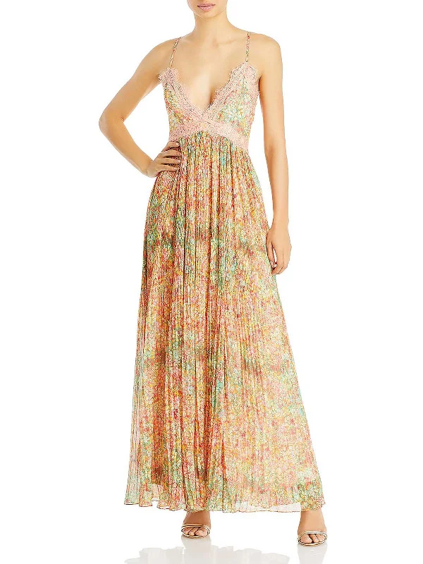 ladies-flared-dress-neon-nerve-Womens Floral Print Maxi Fit & Flare Dress