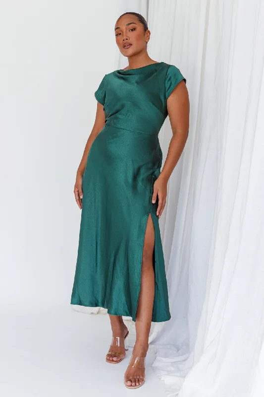 ladies-midi-dress-sleeveless-silk-Lucinda Twist Back Midi Dress Jade