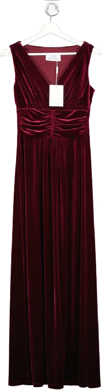 Women's maxi dress earth glow -gina bacconi Red Wine Patricia Sleeveless Velvet Maxi Dress BNWT UK 8