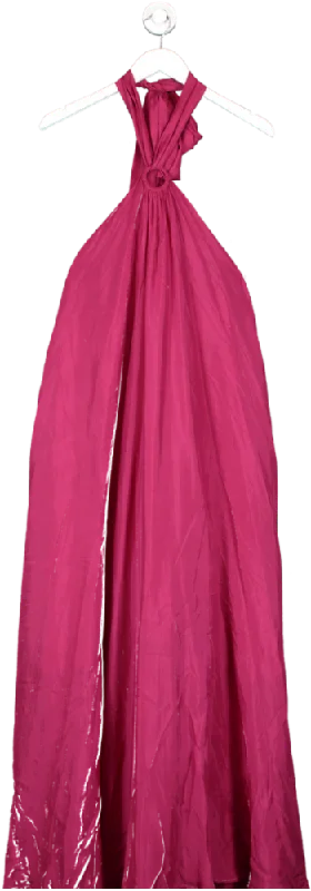 Women's maxi dress wing pop -KALITA Pink Ring Detail Maxi Dress UK XXS