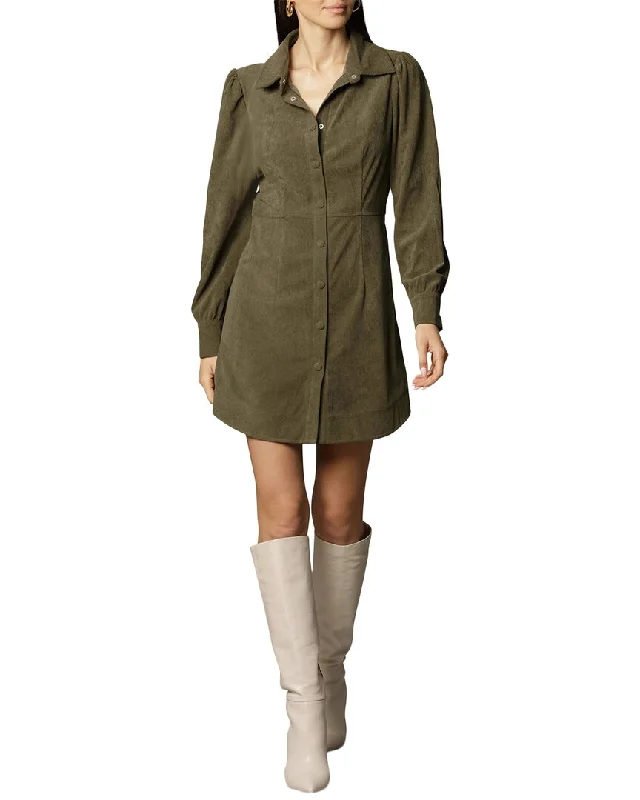 Women's shirt dress grid chic -Avec Les Filles Corduroy Shirtdress